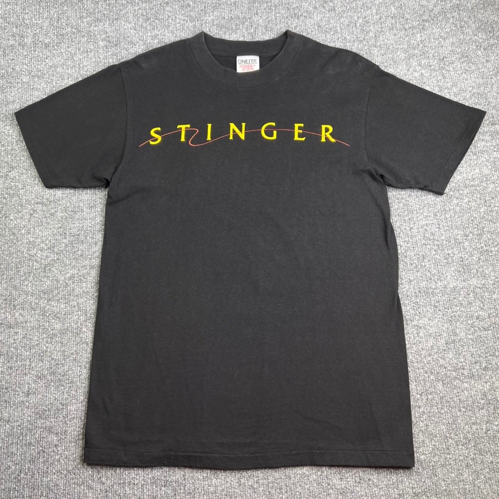 Oneita Stinger T-Shirt Mens M Black Vintage 1992 Military Missile Single Stitch